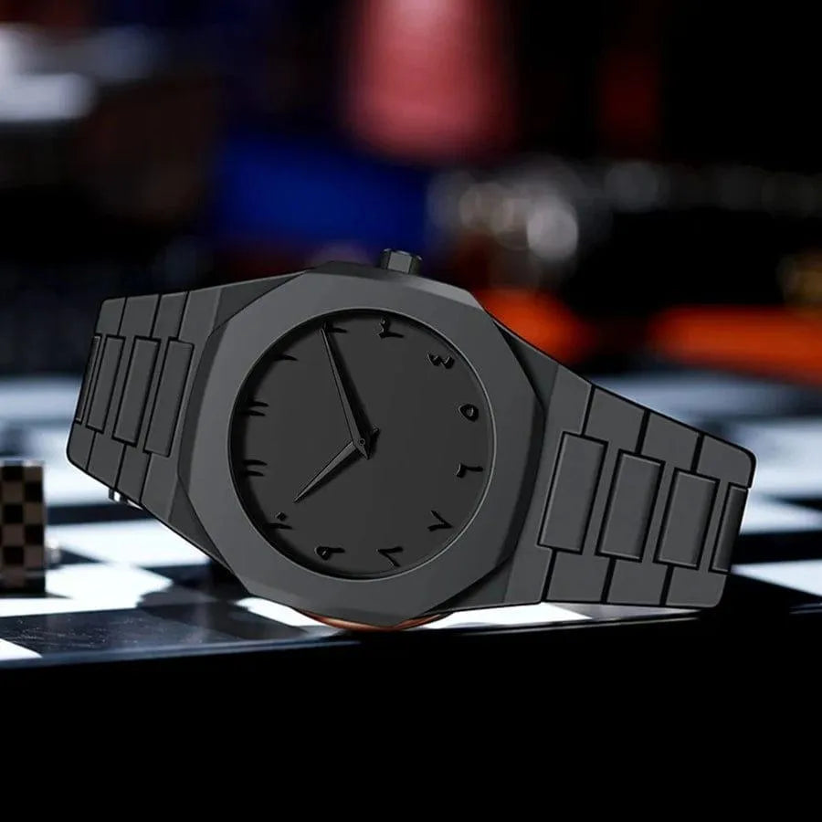 Original Black Aura Arabic Dial Men's Watch – Luxury Elegant Analog Wrist Watch for Men