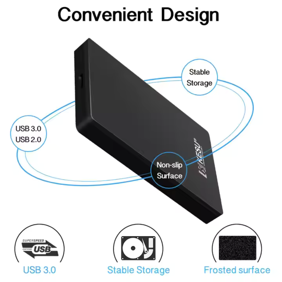 KESU Orignal USB 3.0 Portable 2.5" Hard Drive/SSD Case – Ultra Fast 100MB/s Speed