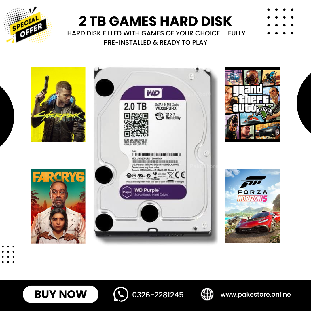 2TB Gaming Hard Drive for PC & Laptop – Plug & Play Ready