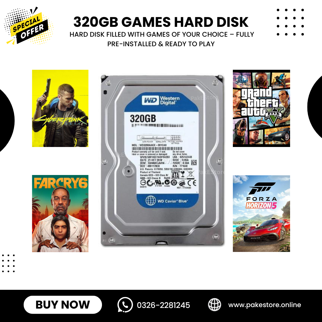320GB Gaming Hard Drive for PC & Laptop – Plug & Play Ready