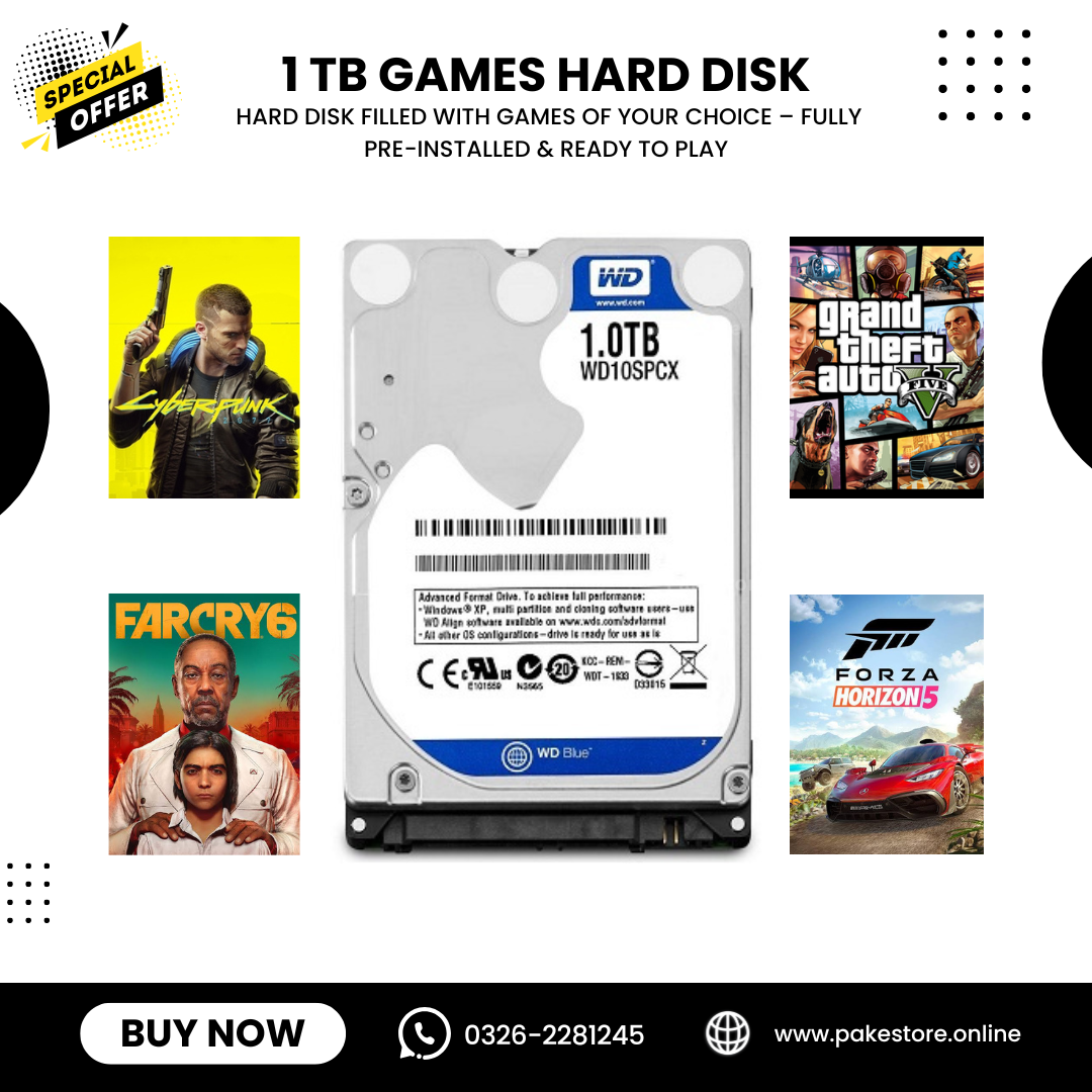 1TB Gaming Hard Drive for PC & Laptop – Plug & Play Ready