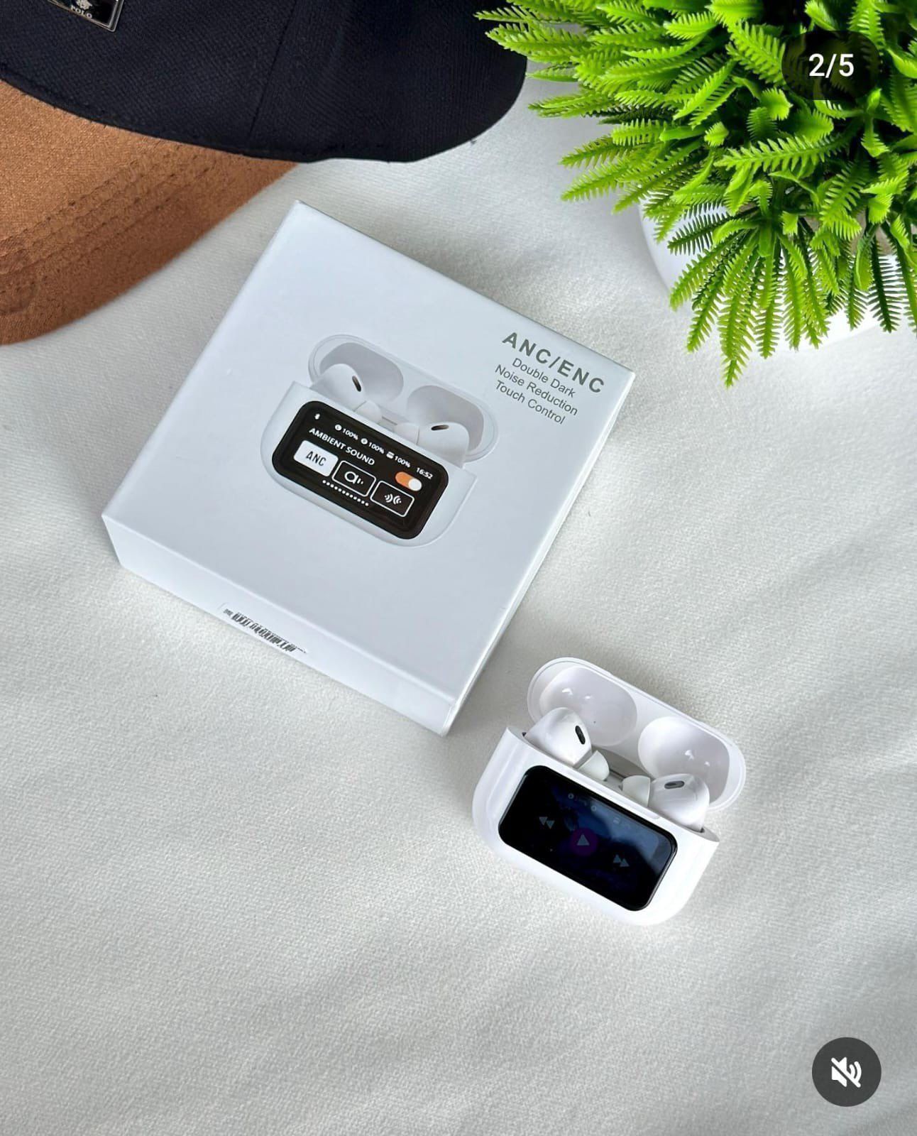 🔥 A9 Pro AirPods – Touch Screen Case, ANC/ENC Noise Cancellation & Long Battery Life
